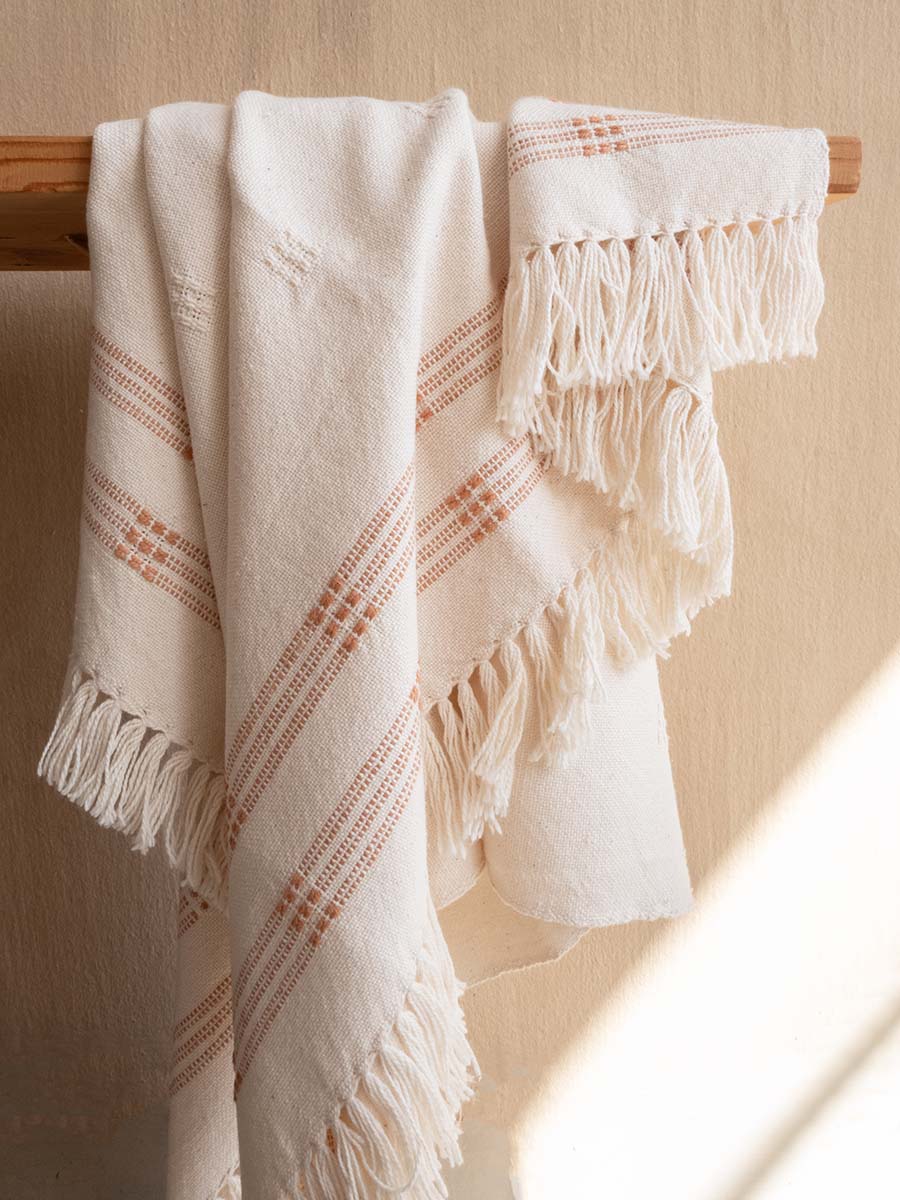 Cotton Baby blanket
Uniquely handwoven in Cape Town using local natural fibres