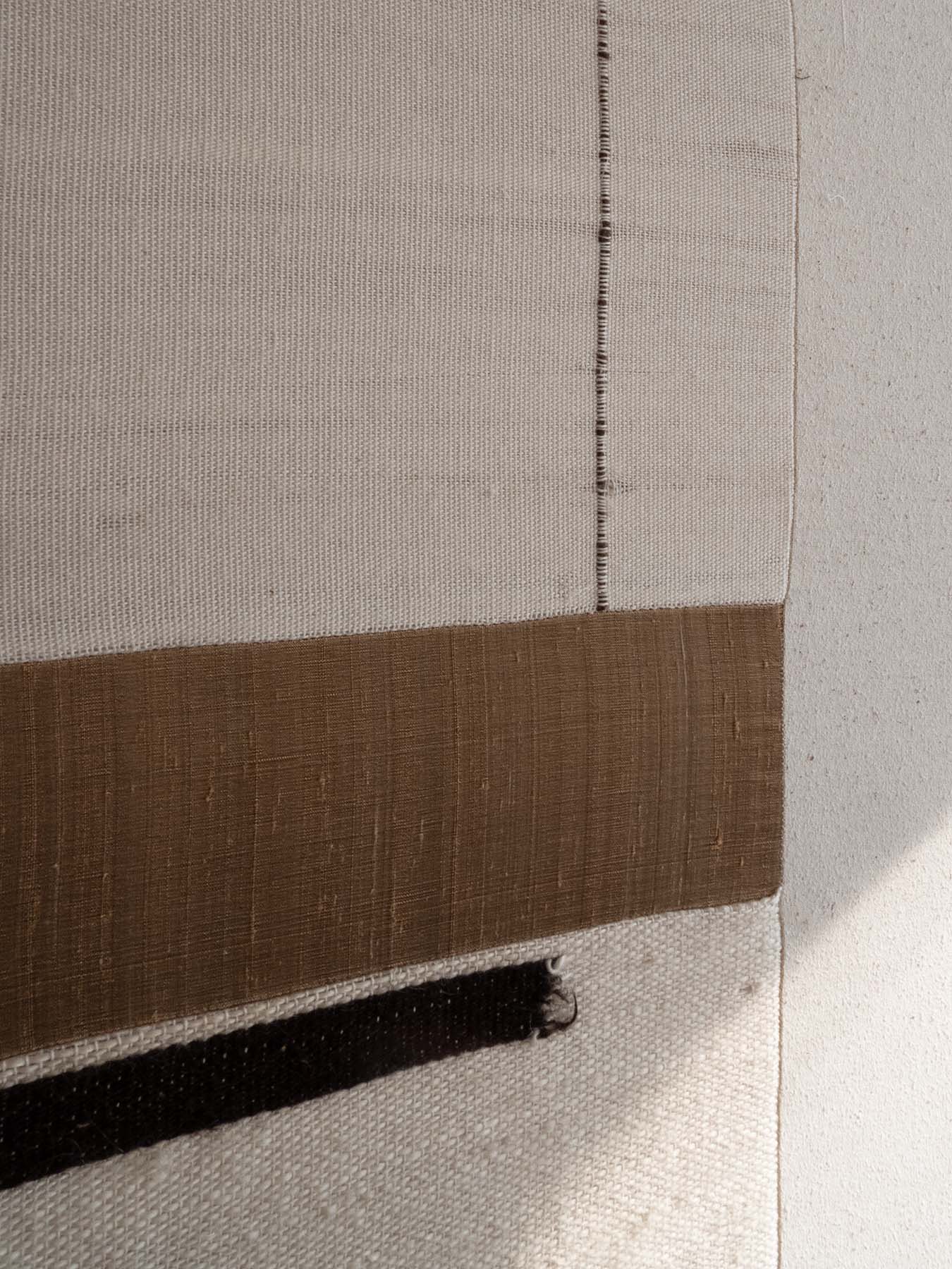 Original contemporary Artwork
Sustainably handcrafted Locally in our Cape Town Studio
Hand pieced dupion silk & linen silk blend, handwoven mohair & wool, stretched textile Wall Art