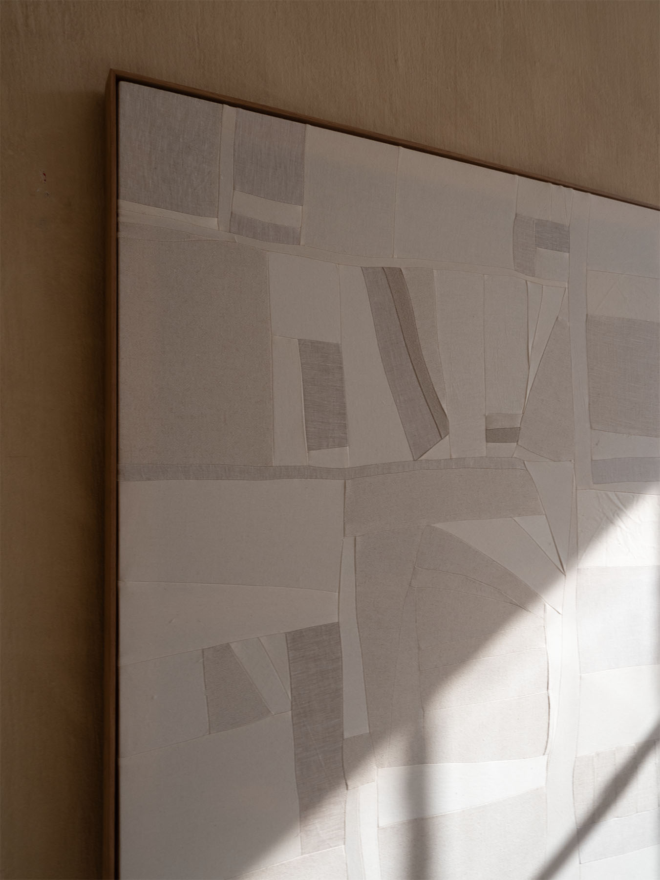 Original contemporary Artwork
Hand pieced cotton, linen, rayon stretched textile Wall Art
Sustainably handcrafted Locally in our Cape Town Studio