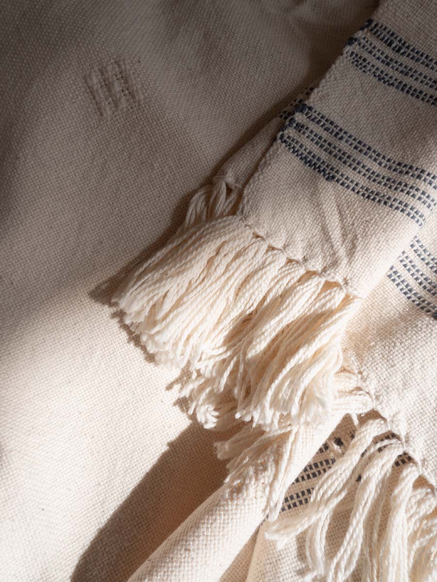 Cotton Baby blanket 
Uniquely handwoven in Cape Town using local natural fibres