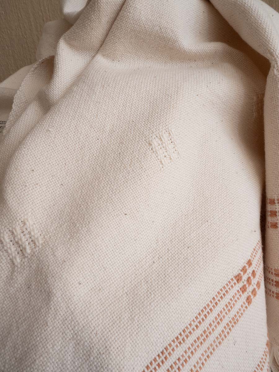 Cotton Baby blanket 
Uniquely handwoven in Cape Town using local natural fibres